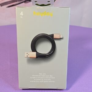 2 Heyday Black and Gold Charging Cable